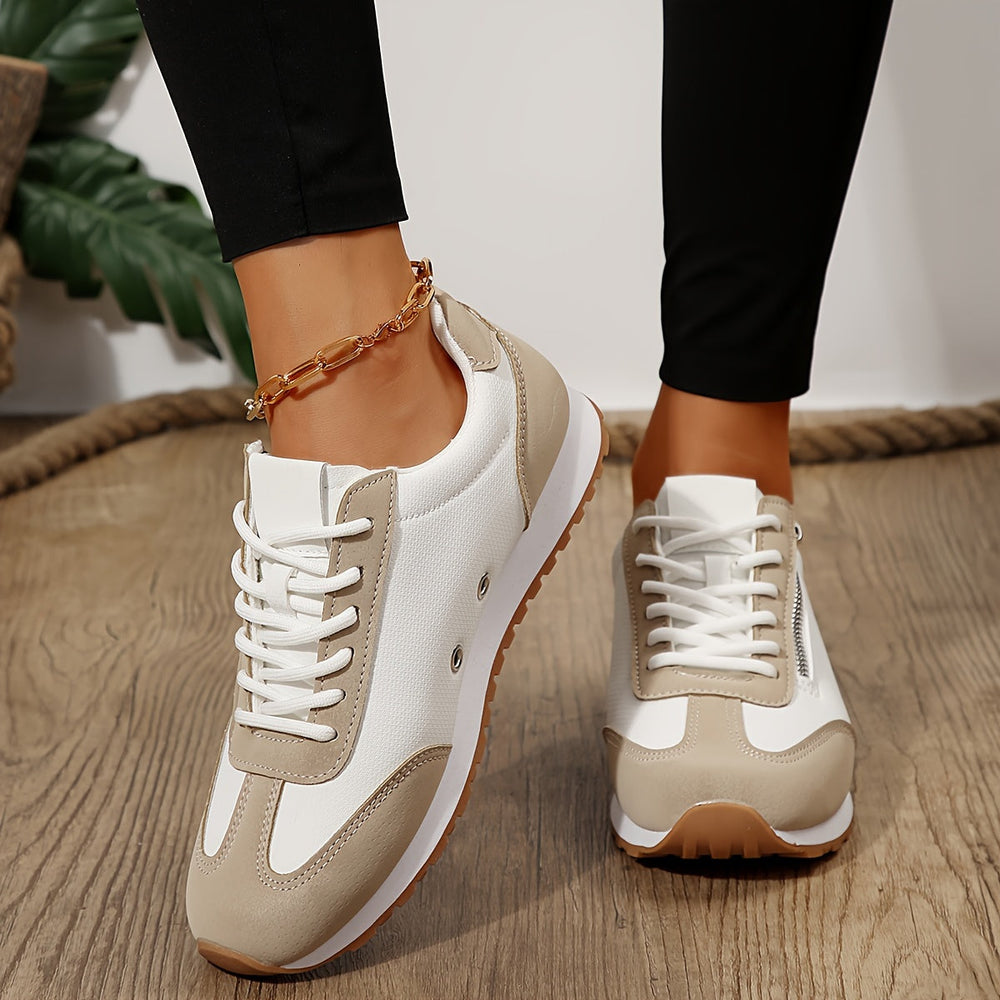 Mosman Side-Zip Sneakers in Beige