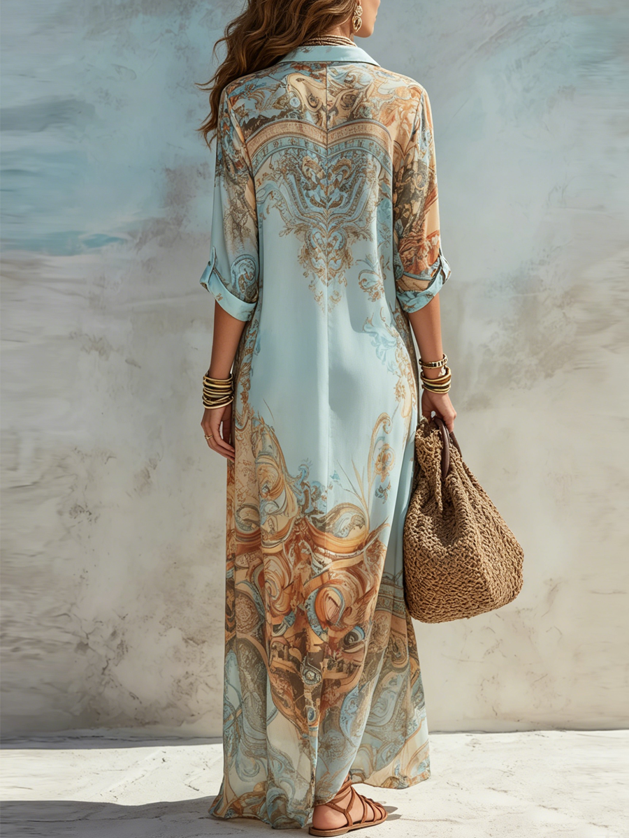 Watsons Bay Printed Shirt Maxi Dress