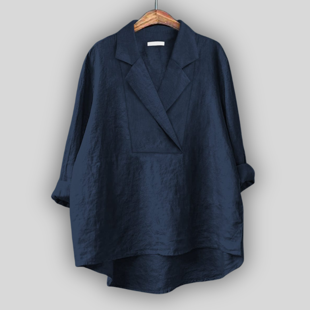 Queenscliff Lapel-Collar Tunic in Navy
