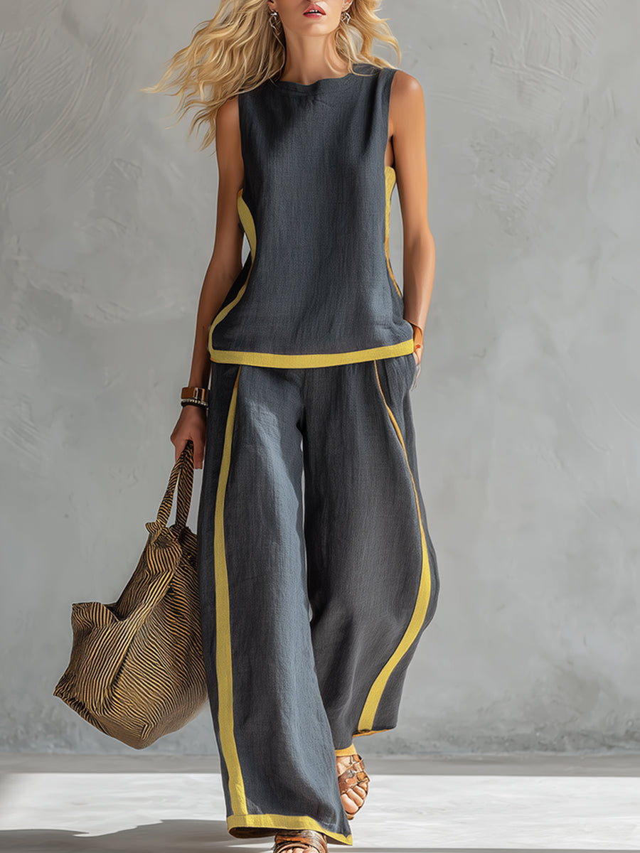 Pyrmont Two-Tone Linen-Look Set