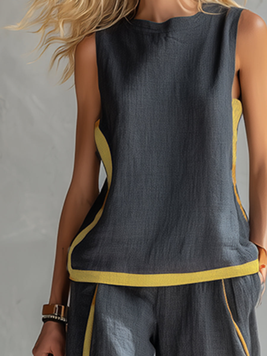 Pyrmont Two-Tone Linen-Look Set