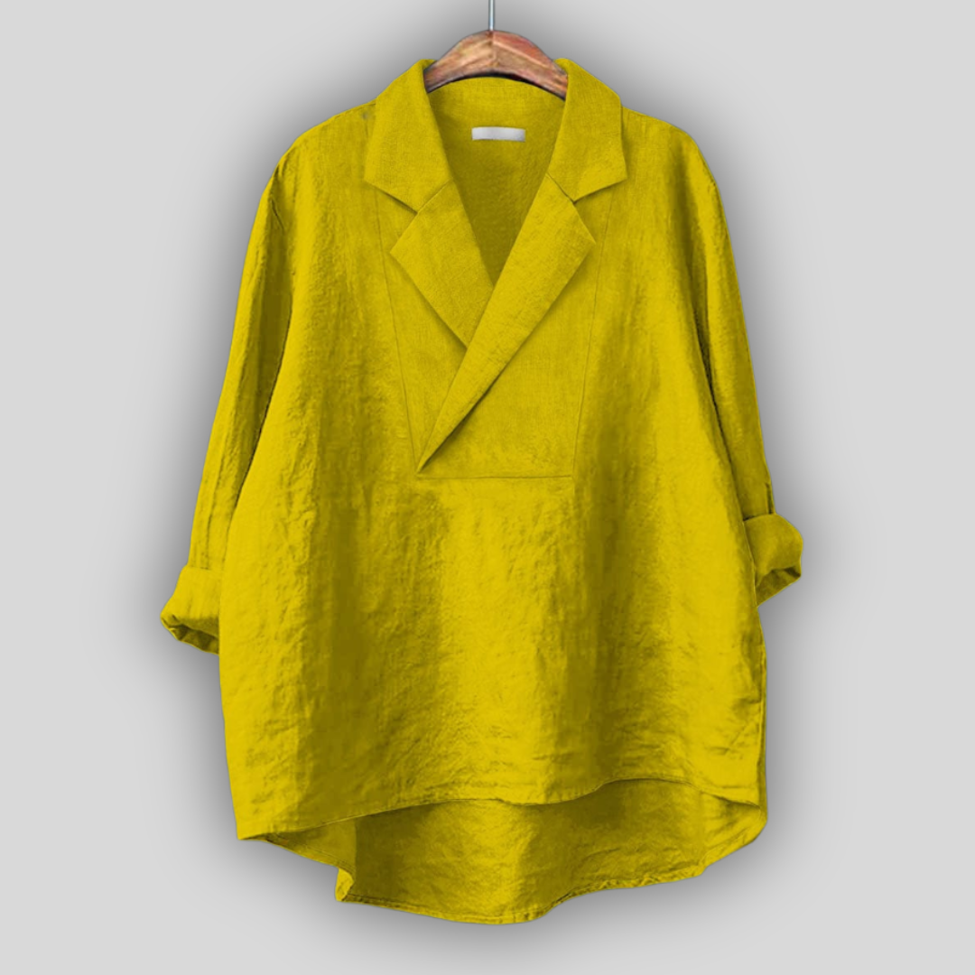Queenscliff Lapel-Collar Tunic in Yellow