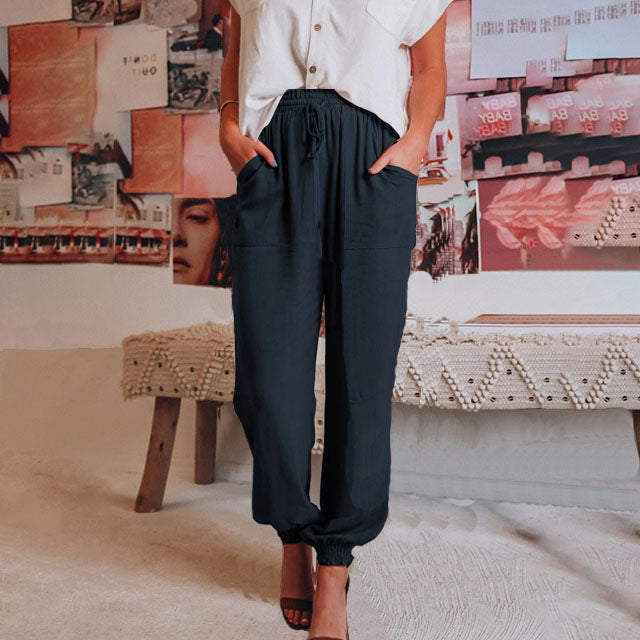 Bayview Drawstring Joggers in Navy Blue