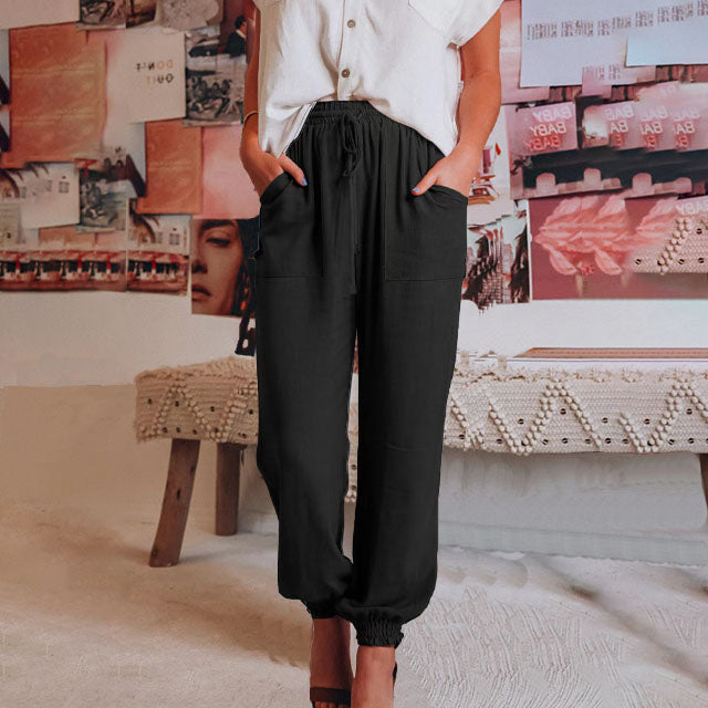 Bayview Drawstring Joggers in Black
