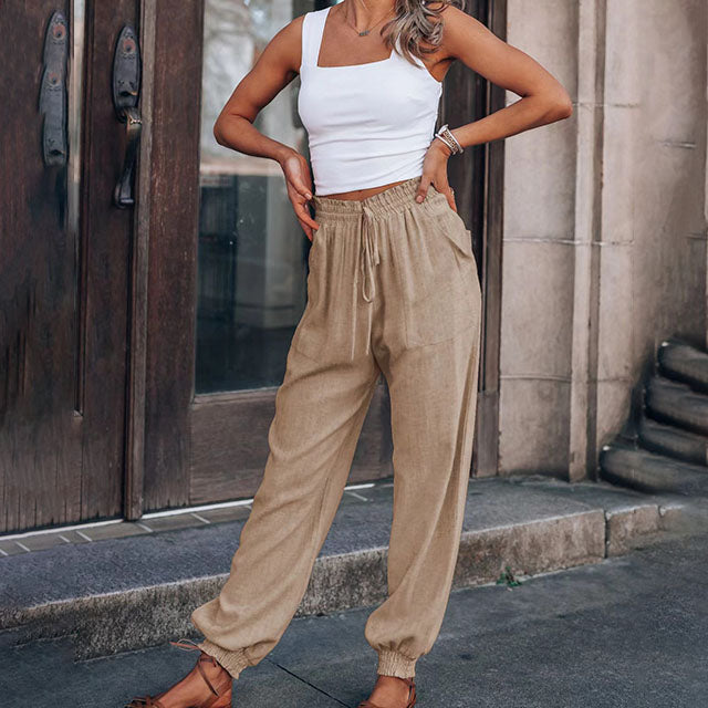 Bayview Drawstring Joggers in Khaki
