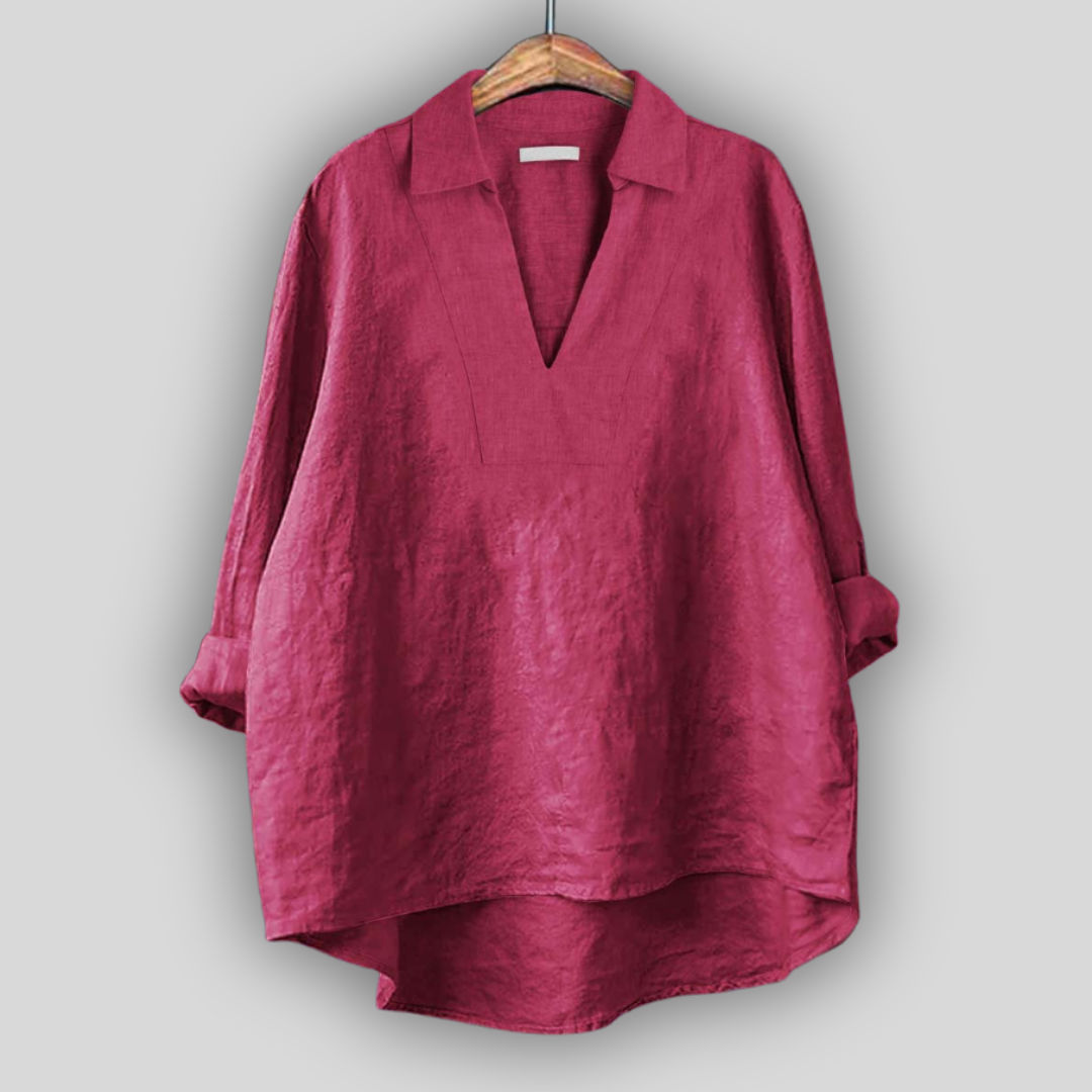 Seaforth V-Neck Tunic in Red