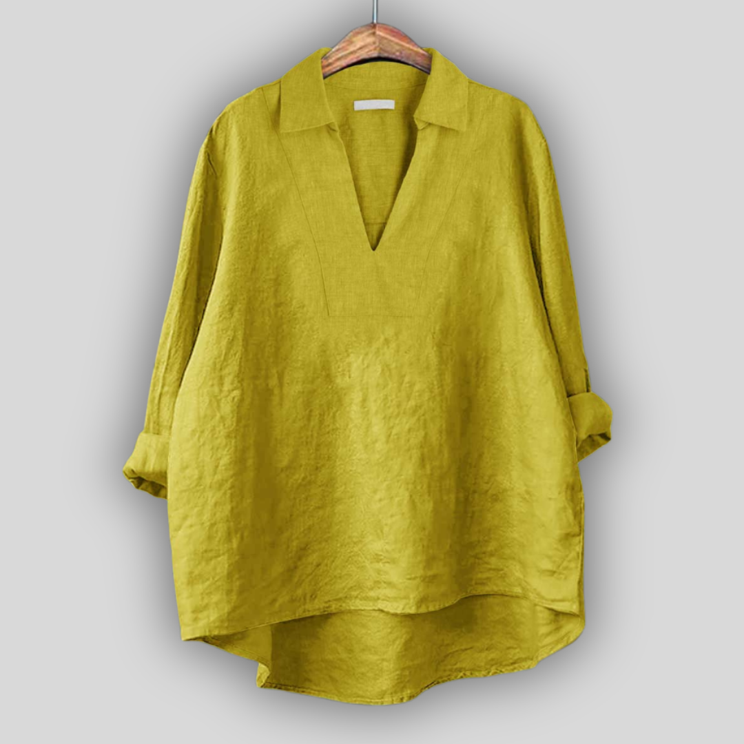 Seaforth V-Neck Tunic in Yellow