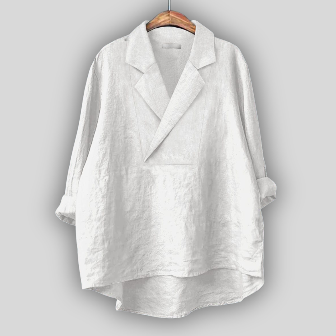 Queenscliff Lapel-Collar Tunic in White