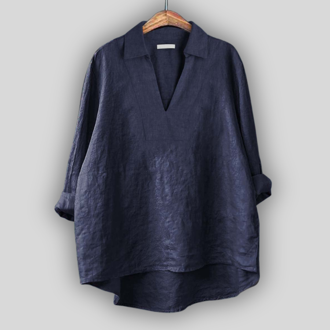 Seaforth V-Neck Tunic in Navy Blue