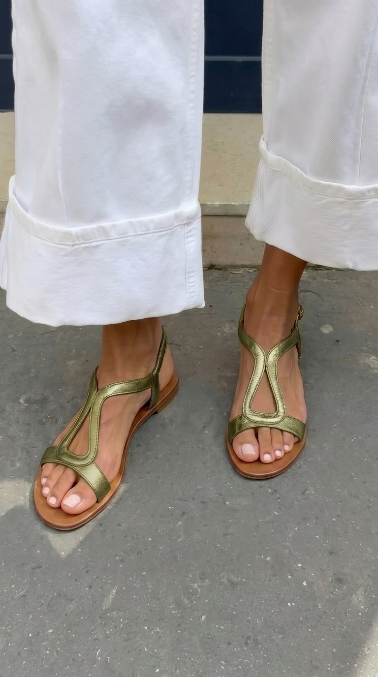 Narrabeen Slim-Strap Sandals in Green