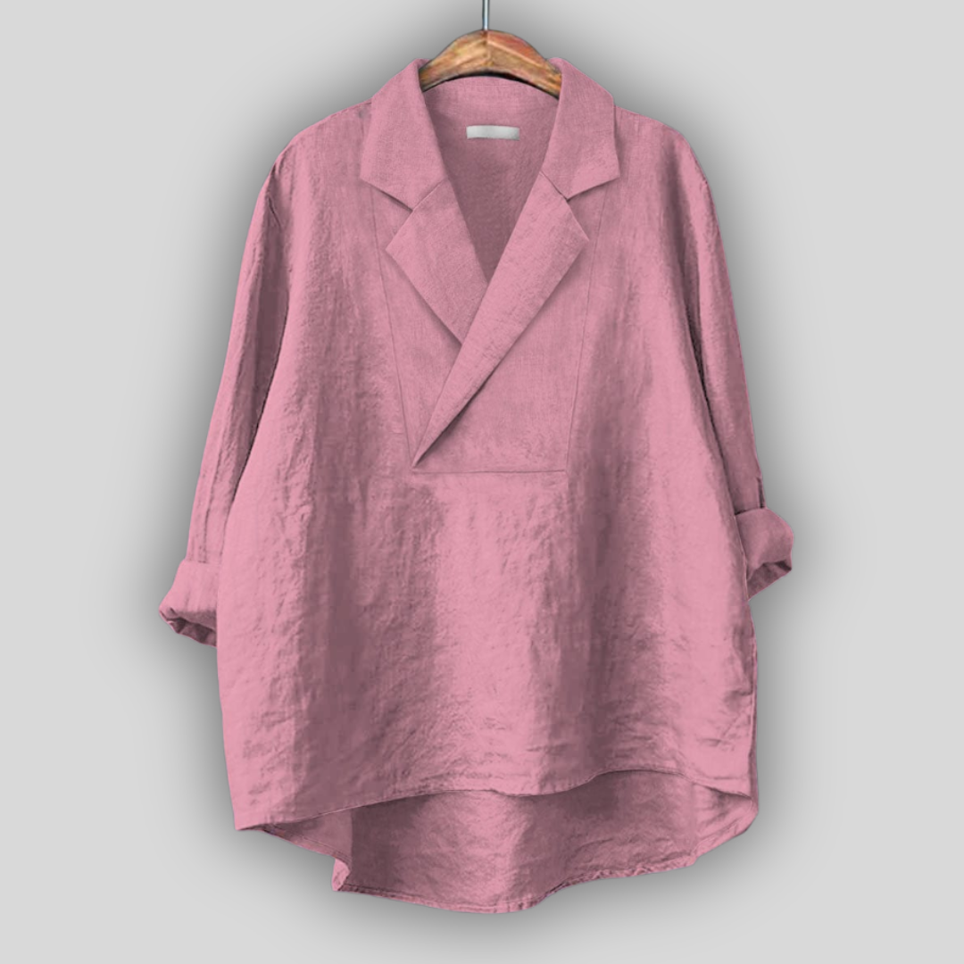 Queenscliff Lapel-Collar Tunic in Pink