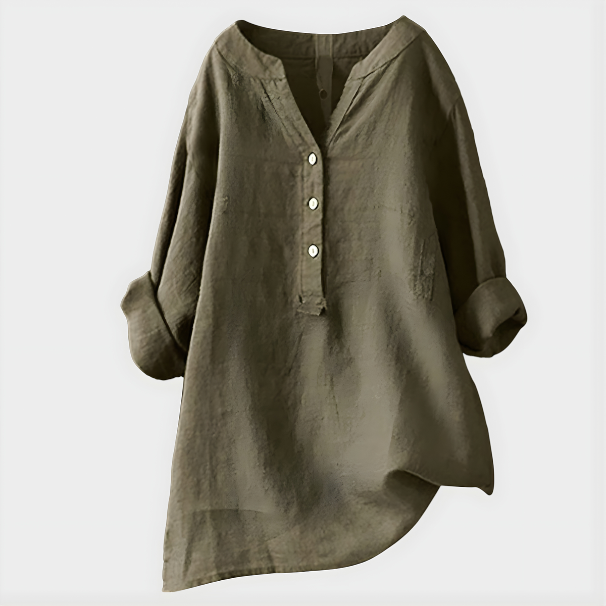 Balgowlah Cotton-Linen V-Neck Blouse
