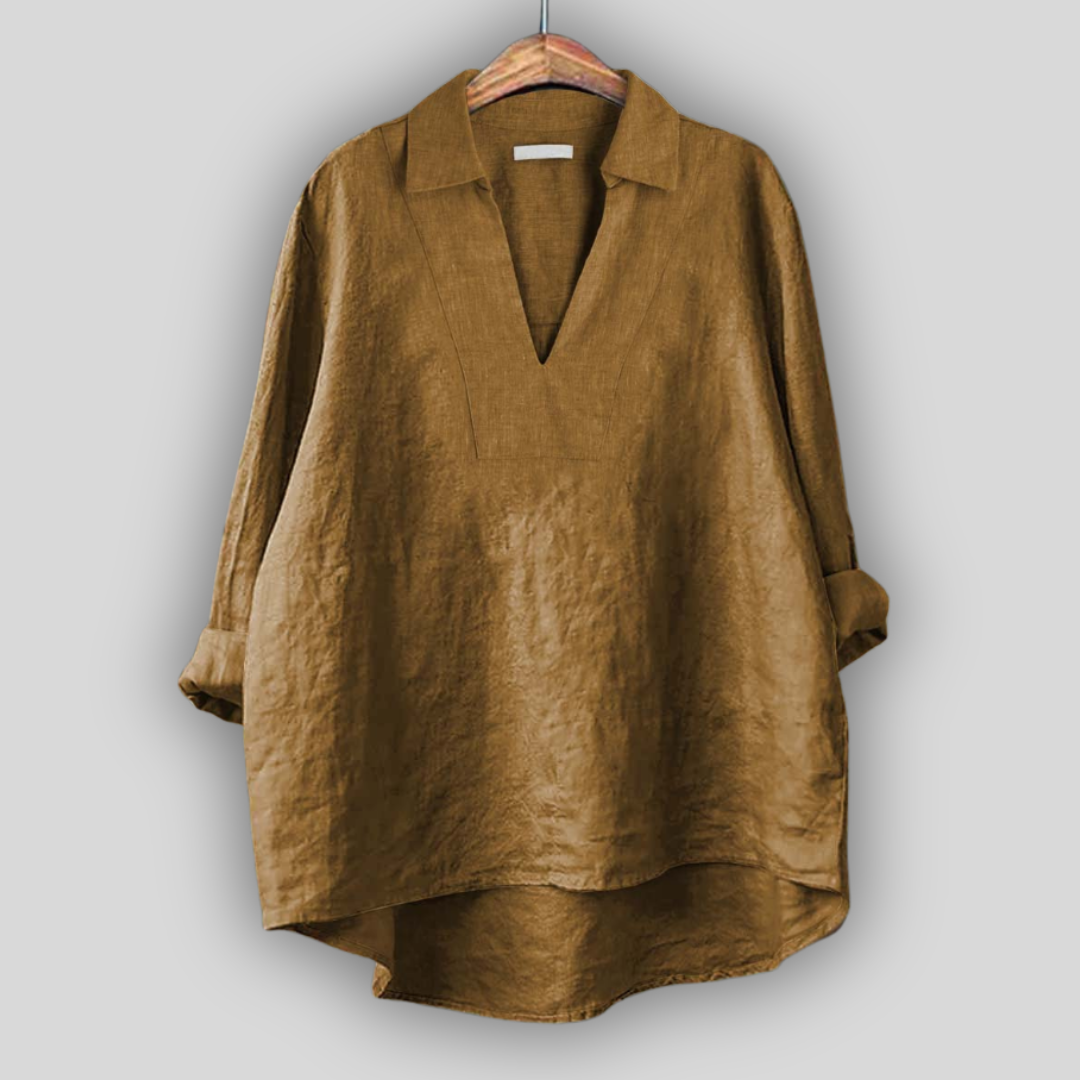 Seaforth V-Neck Tunic in Khaki