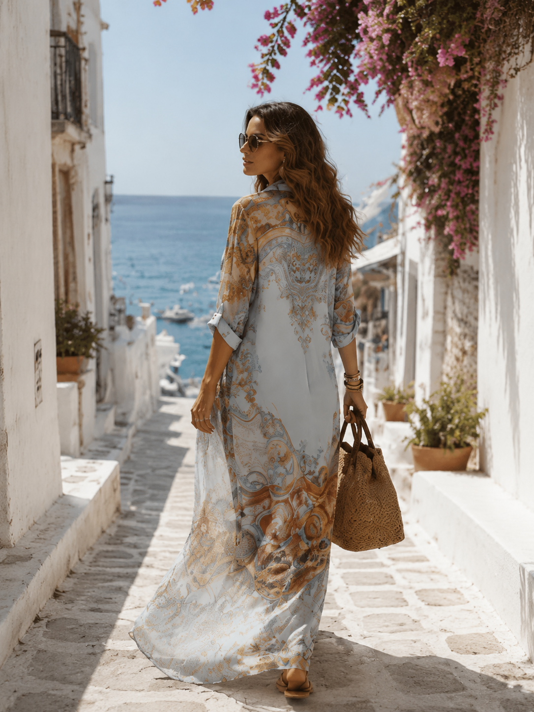 Watsons Bay Printed Shirt Maxi Dress