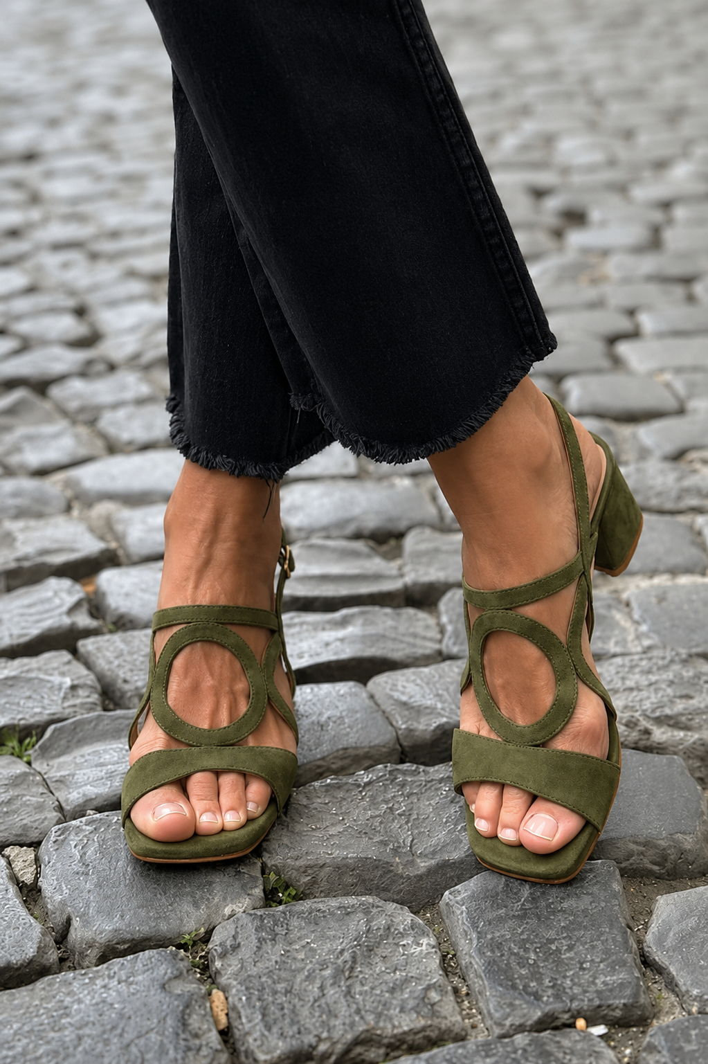 Bronte Circle-Strap Heels