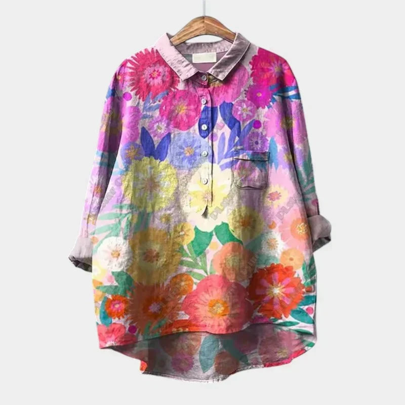 Fairlight Printed Relaxed Tunic in Sunset Flowers