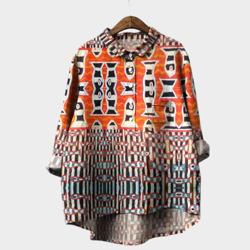 Fairlight Printed Relaxed Tunic in Tribal Orange