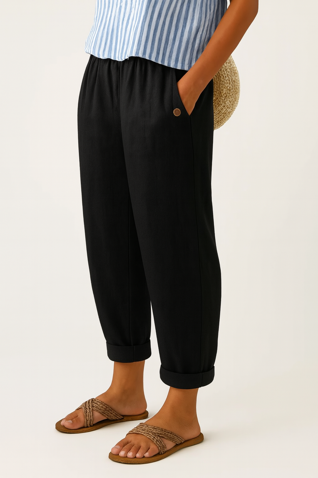 Annandale Linen-Blend Trousers in Black