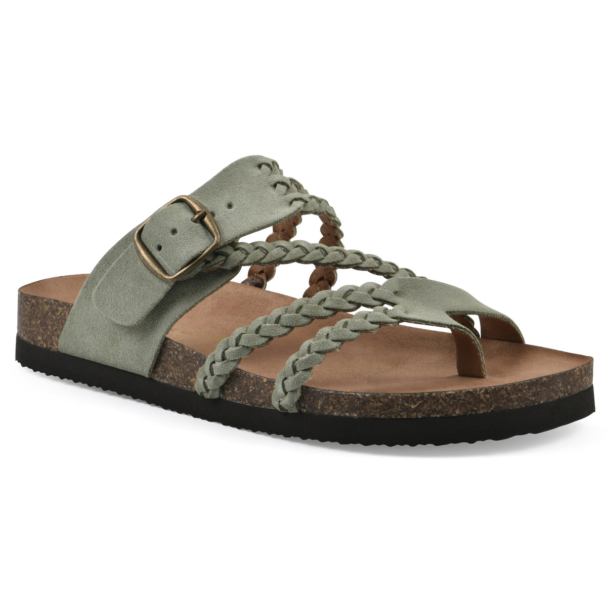 Bilgola Braided Footbed Sandals in Green