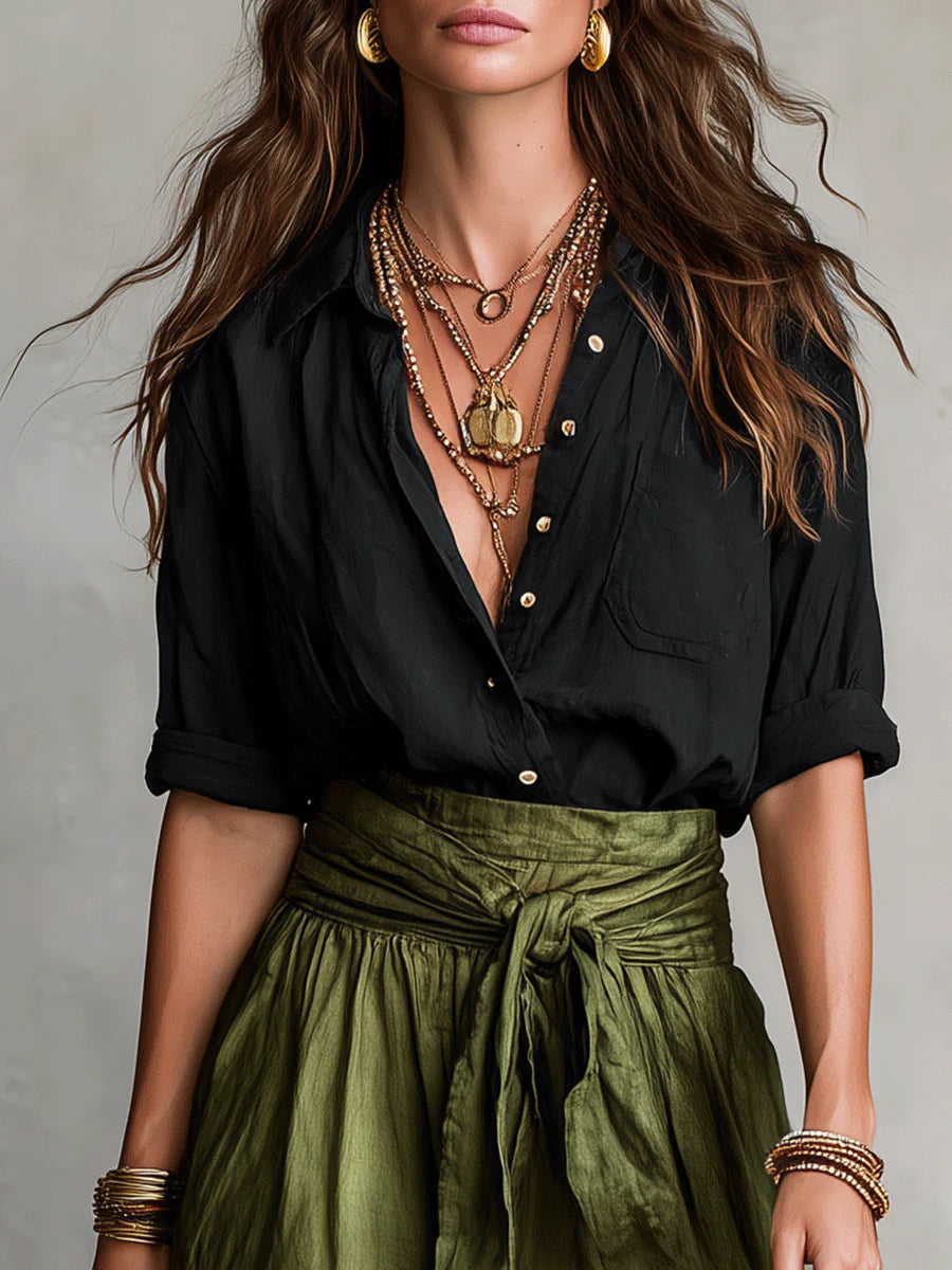 Barangaroo Shirt & Tie-Waist Skirt Set