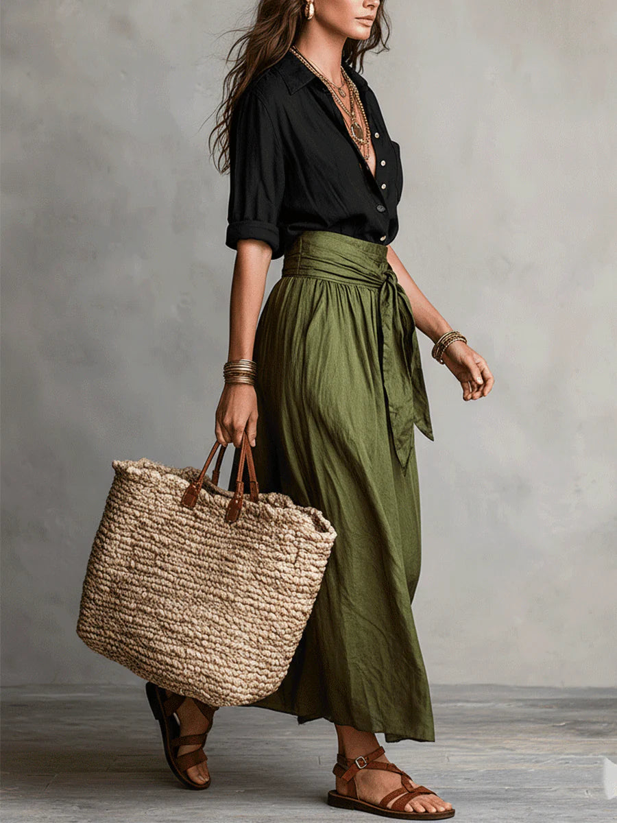 Barangaroo Shirt & Tie-Waist Skirt Set