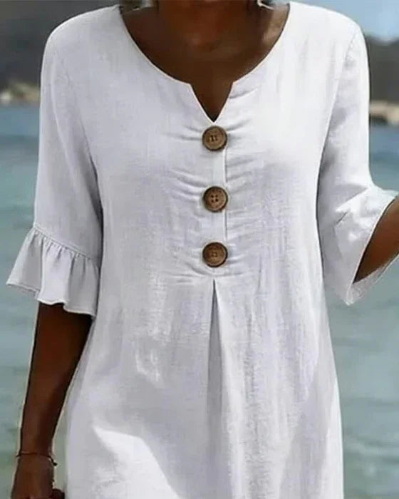 Avalon Flutter-Sleeve Shift Dress