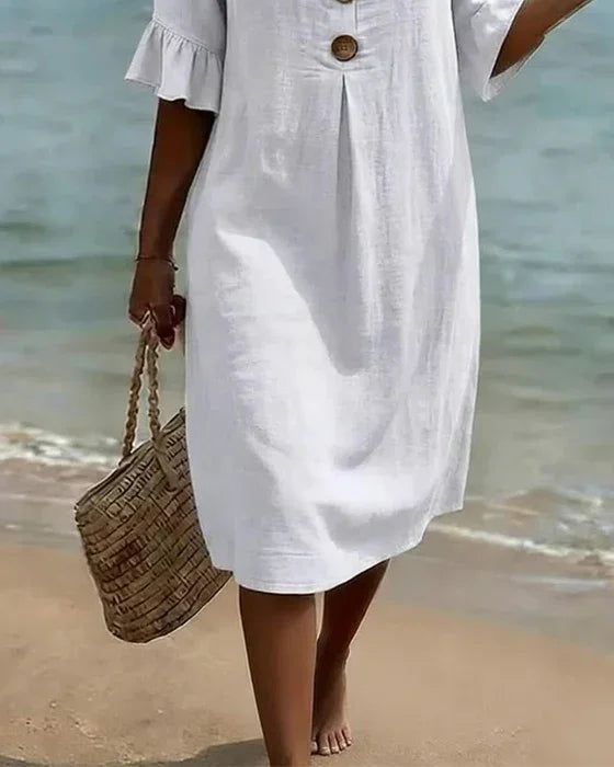 Avalon Flutter-Sleeve Shift Dress