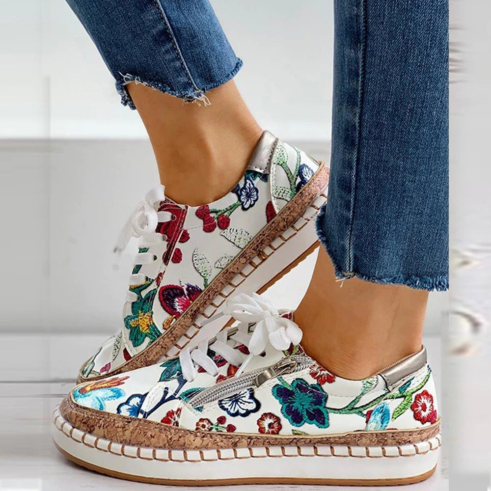 Paddington Floral Zip Sneakers
