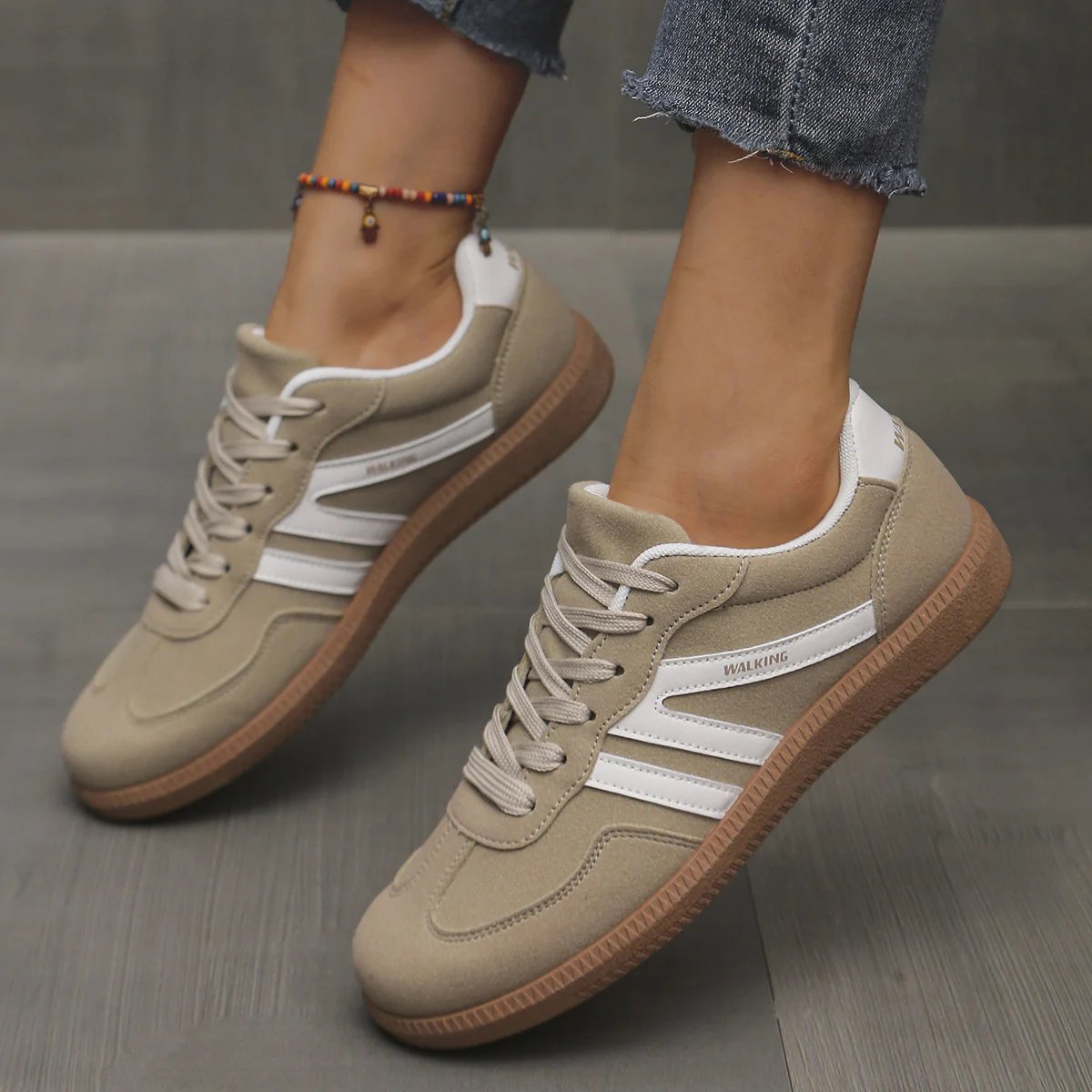 Bondi Cushioned Trainers in Khaki