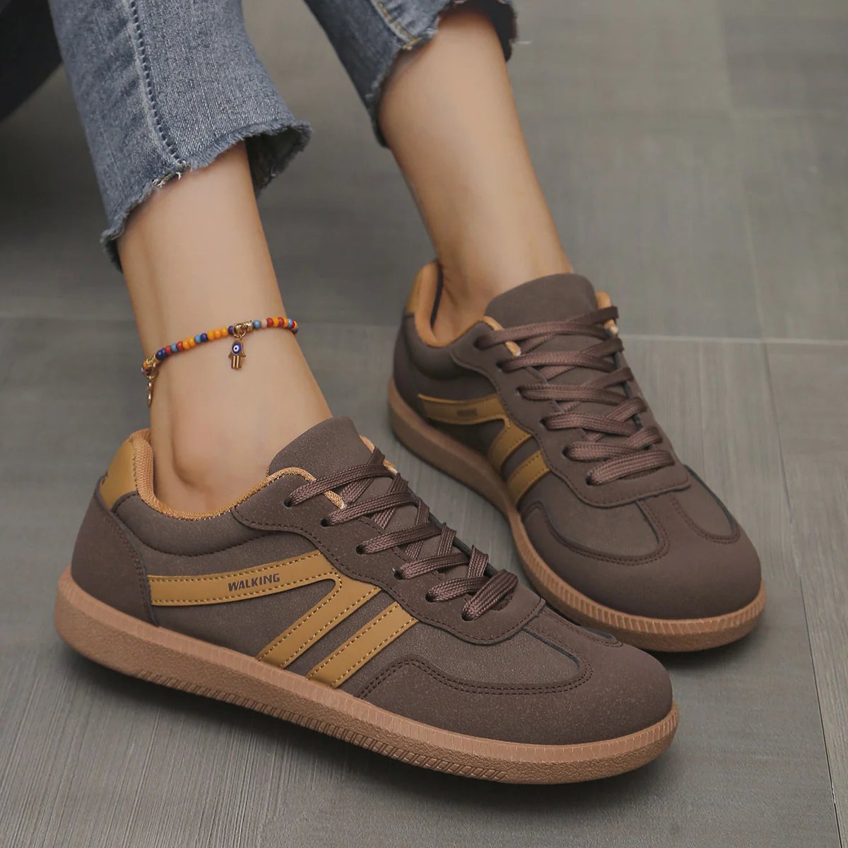 Bondi Cushioned Trainers in Brown