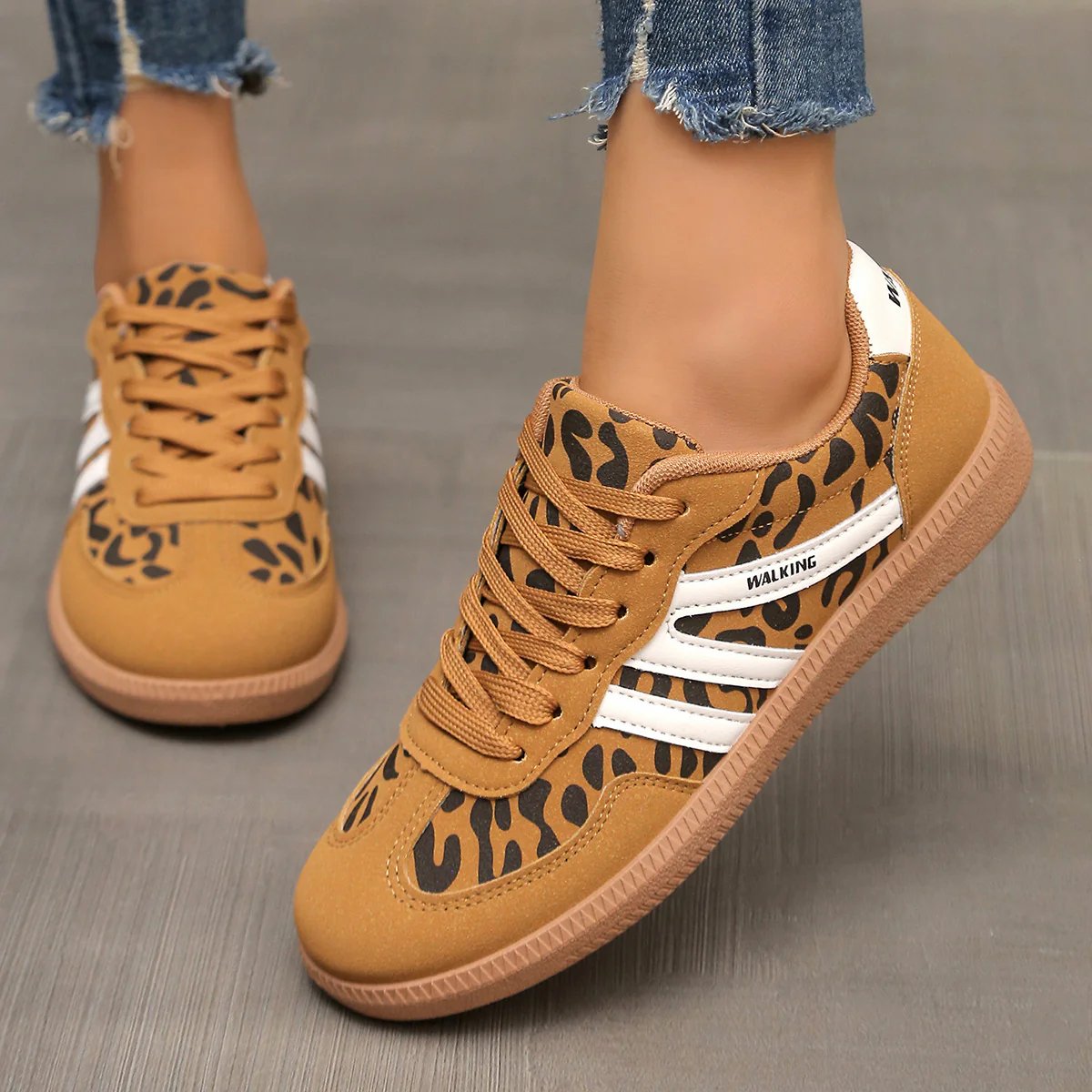 Bondi Cushioned Trainers in Leopard Print