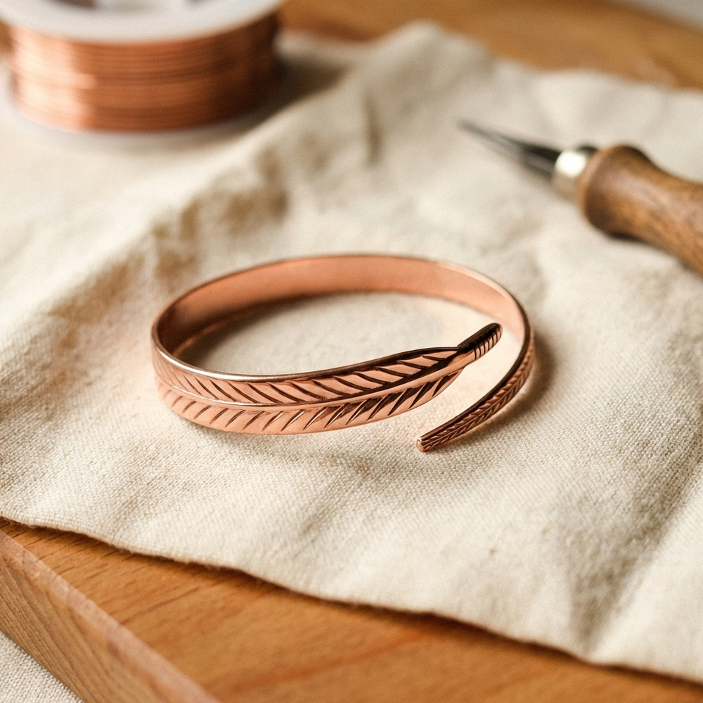 Clontarf Feather Copper Cuff