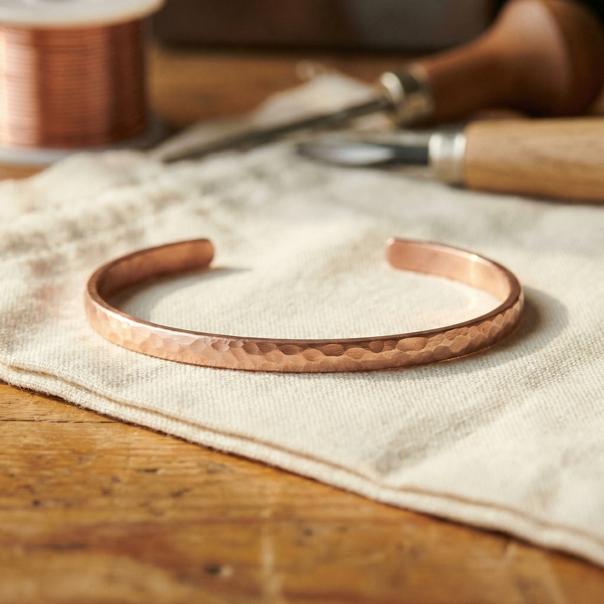 Cronulla Hammered Copper Anklet
