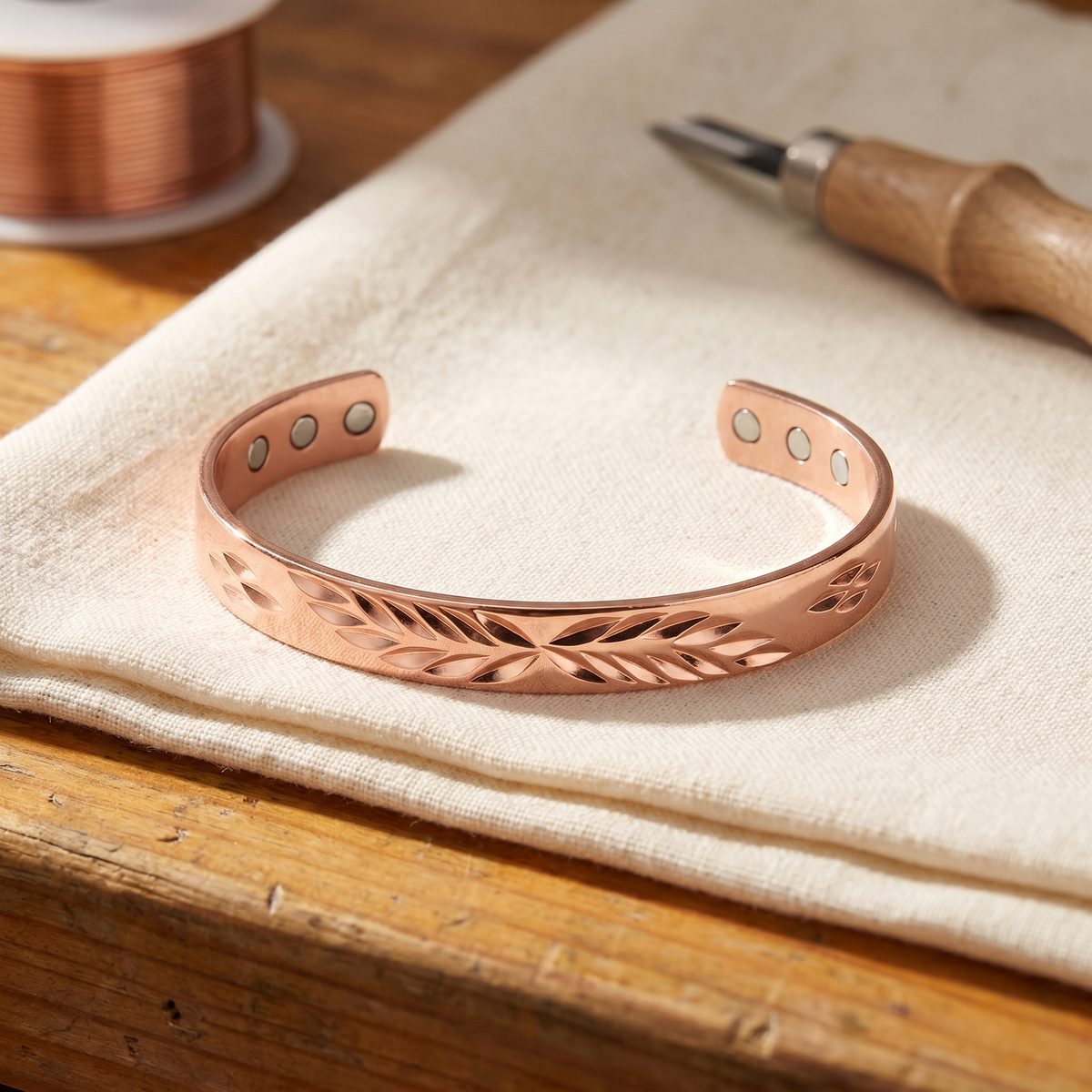 Waverton Leaf Copper Cuff