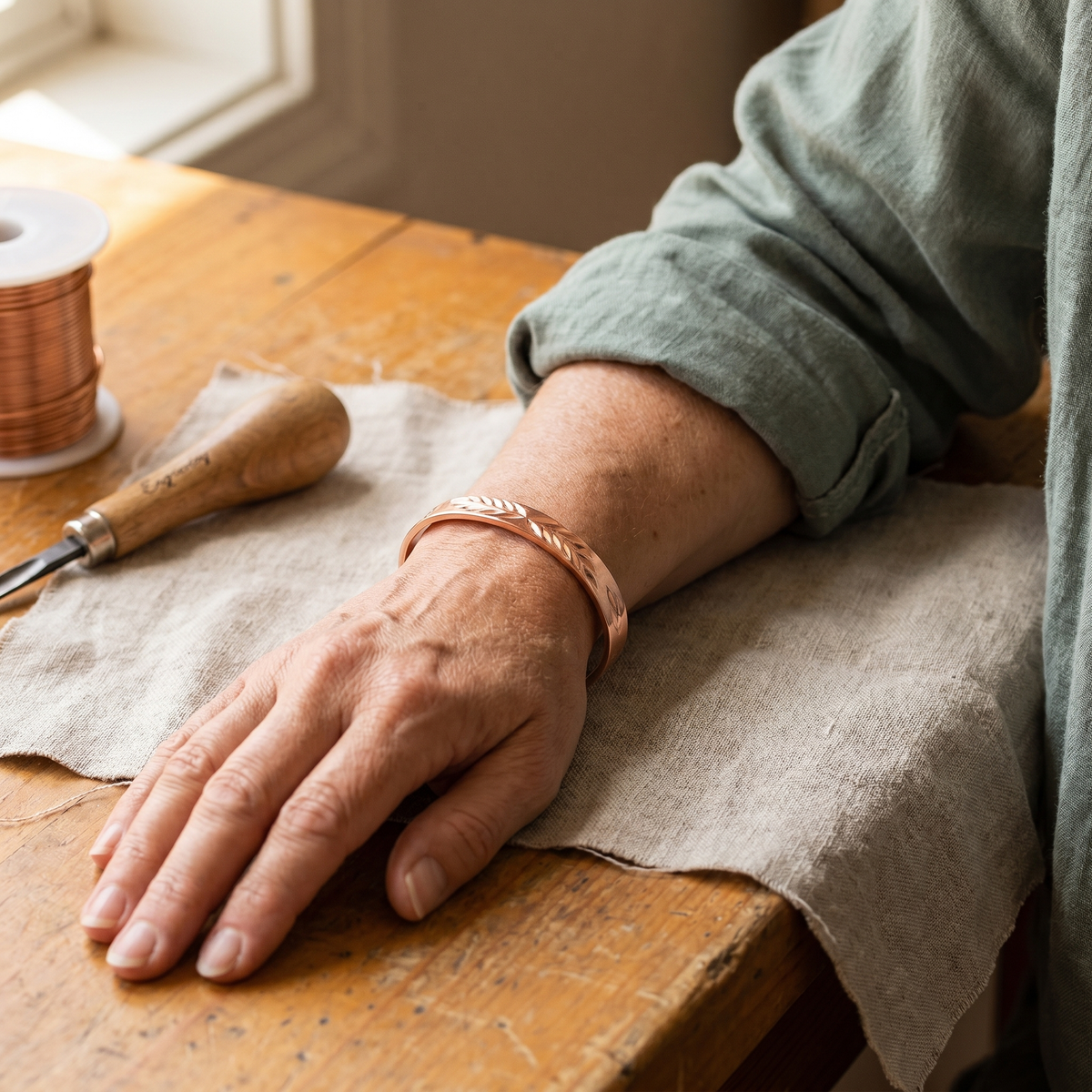 Waverton Leaf Copper Cuff