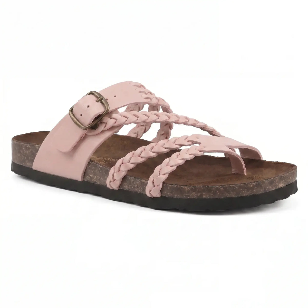 Bilgola Braided Footbed Sandals in Blush Pink