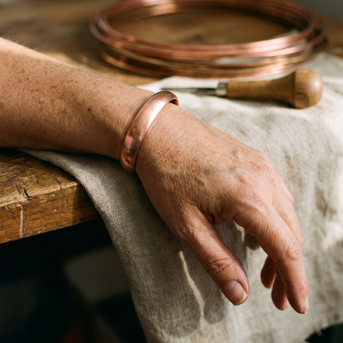 Shelly Beach Smooth Copper Cuff