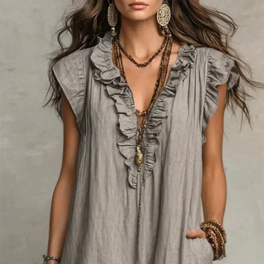 Whale Beach Ruffle Maxi Dress