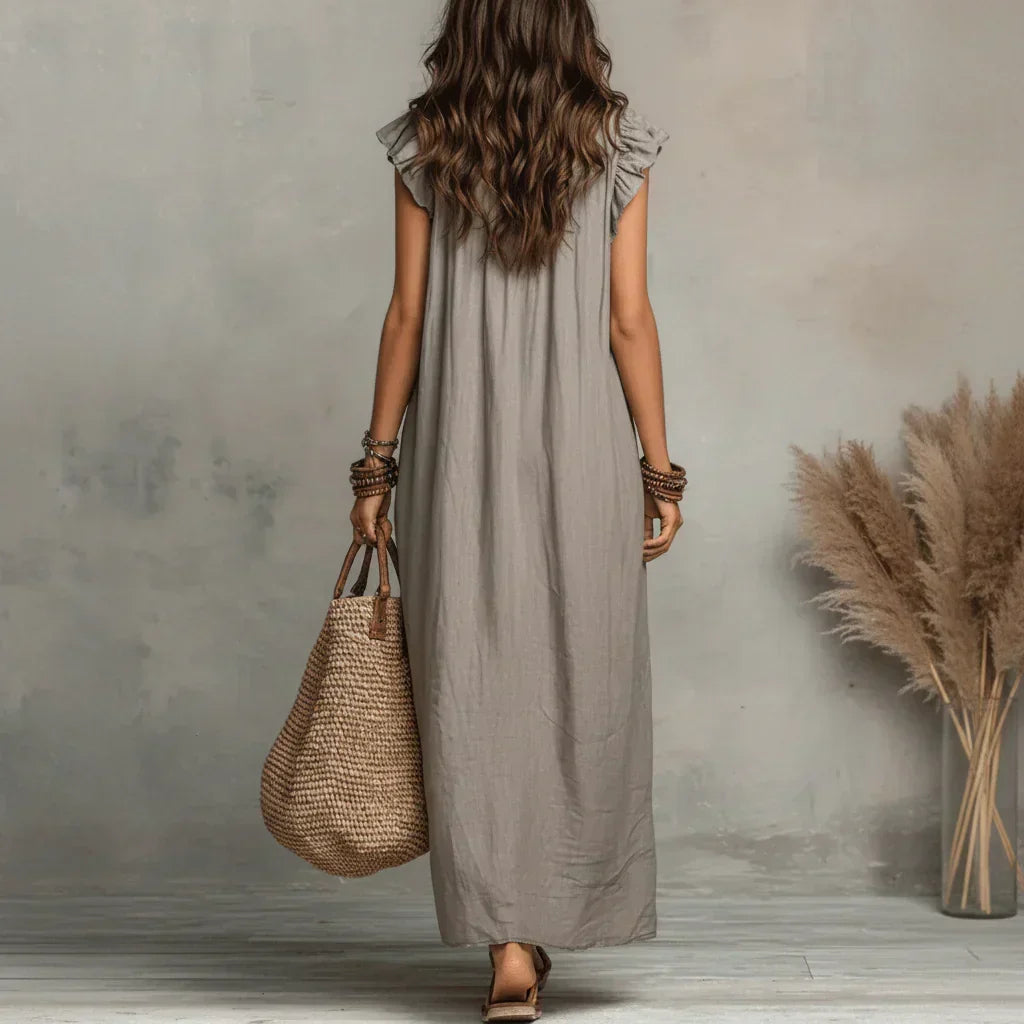 Whale Beach Ruffle Maxi Dress