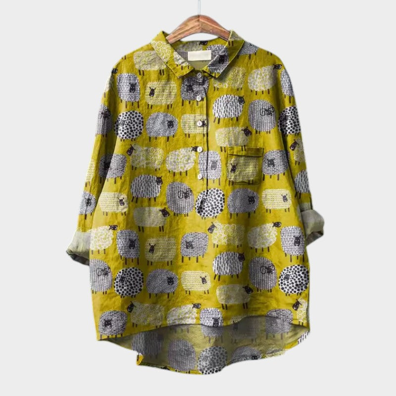 Fairlight Printed Relaxed Tunic in Yellow Check